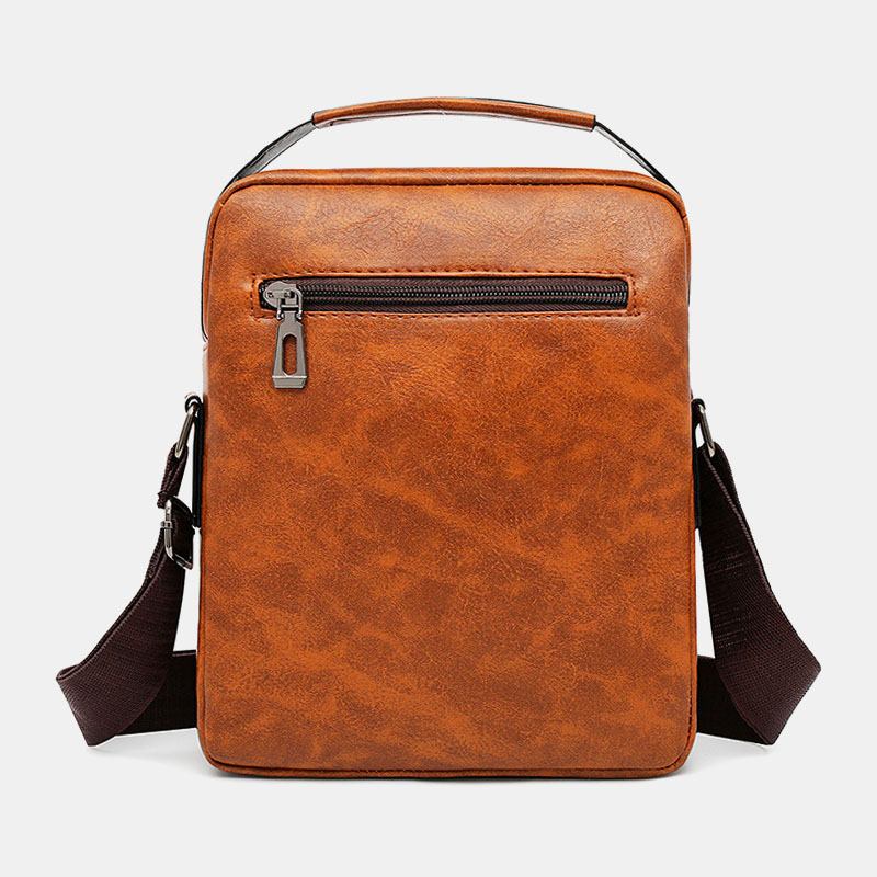 Menn Pu-skinn Anti-tyveri Med Flere Lommer Retro Crossbody-vesker Skulderveske Håndveske Messenger Veske Koffert