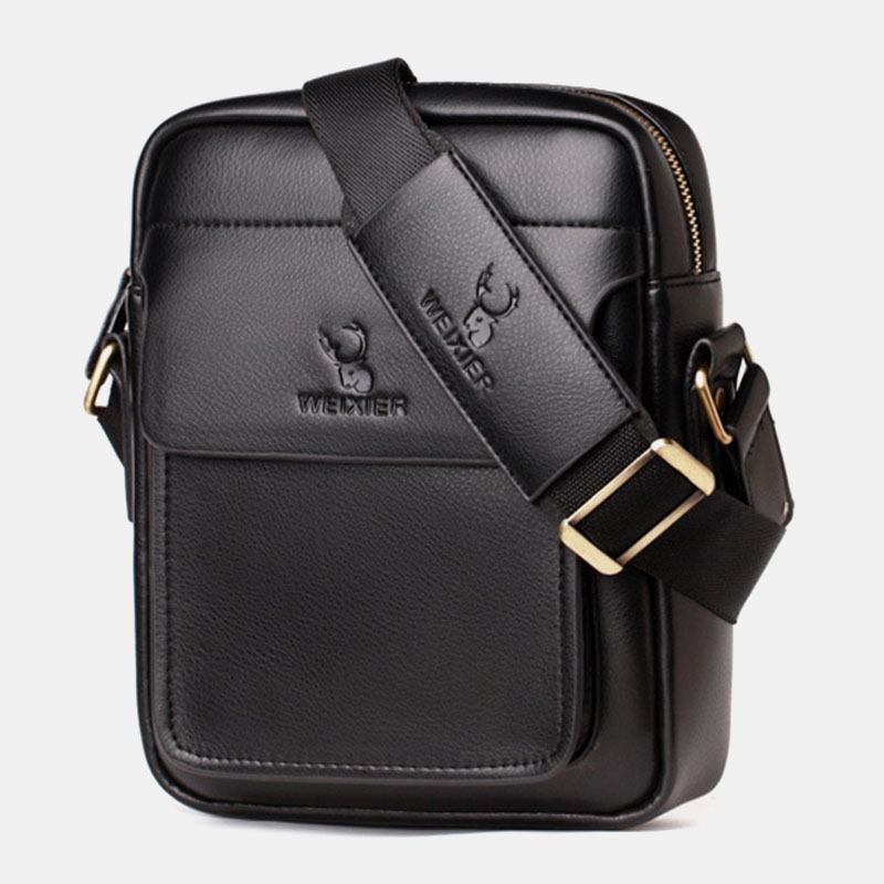 Menn Pu-skinn Multi-rom Slitasjebestandig Crossbody Veske Skulderveske Business Fritids 6.3 Tommers Telefonveske