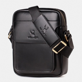 Menn Pu-skinn Multi-rom Slitasjebestandig Crossbody Veske Skulderveske Business Fritids 6.3 Tommers Telefonveske