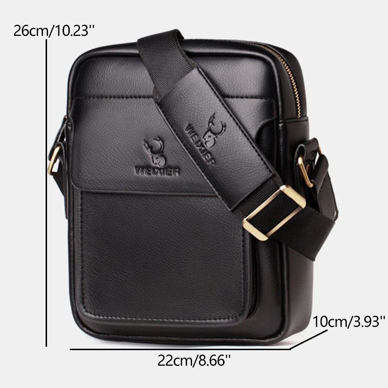 Menn Pu-skinn Multi-rom Slitasjebestandig Crossbody Veske Skulderveske Business Fritids 6.3 Tommers Telefonveske