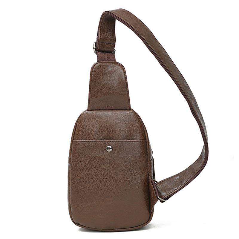 Menn Pu-skinn Vanntett Fritids Crossbody-veske Brystveske Sykling Outdoor Sports Skulderveske