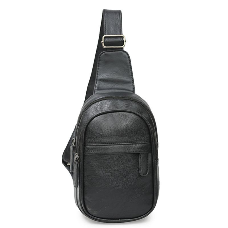 Menn Pu-skinn Vanntett Fritids Crossbody-veske Brystveske Sykling Outdoor Sports Skulderveske