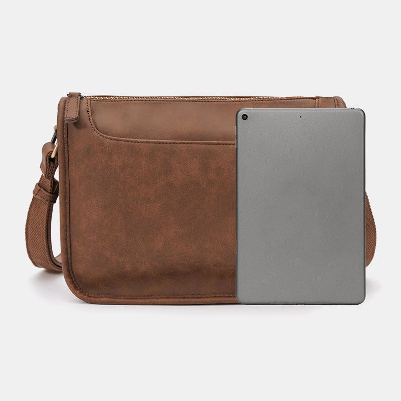 Menn Pu-skinn Vintage 6.3 Tommers Telefonveske Med Stor Kapasitet Messenger Veske Crossbody-vesker Skulderveske