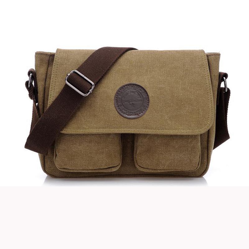 Menn Retro Crossbody Veske Canvas Skulderveske Messenger