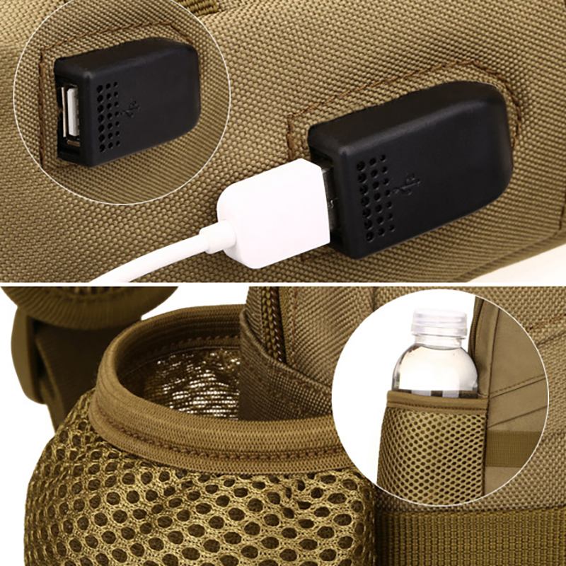 Menn Vanntett Usb-lading Multifunksjonell Crossbody-veske