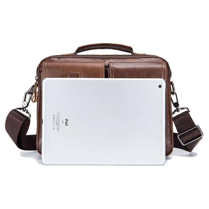 Messenger-veske I Skinn For Menn Retro Laptopveske Business Koffert Skulderveske