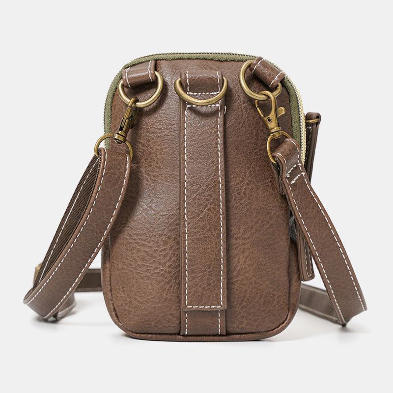 Minisøm For Menn Farge Fritids Crossbody-vesker Avtakbar Skulderstropp All-match 6.5 Tommers Telefonveske