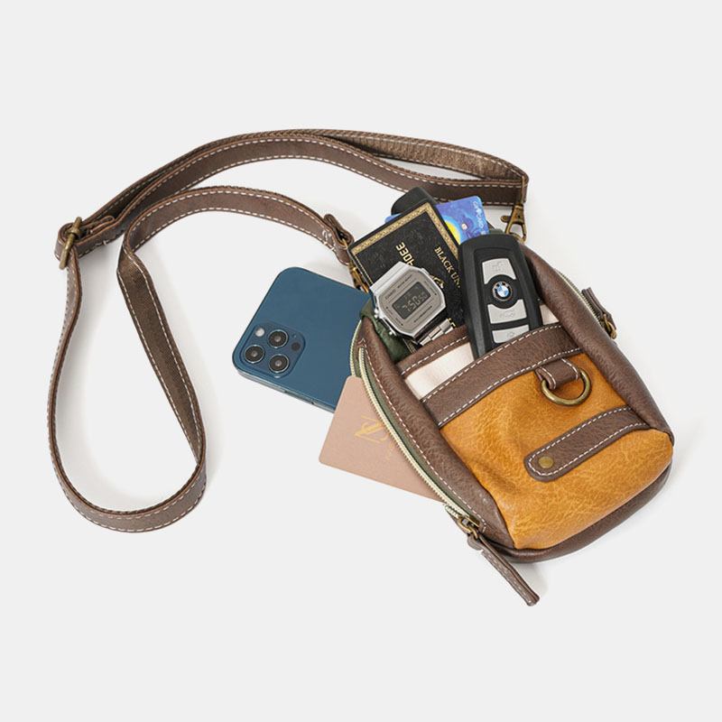 Minisøm For Menn Farge Fritids Crossbody-vesker Avtakbar Skulderstropp All-match 6.5 Tommers Telefonveske