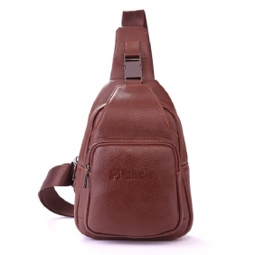 Retro Menn Fritids Outdoor Sport Brystveske I Ekte Skinn Crossbody-veske