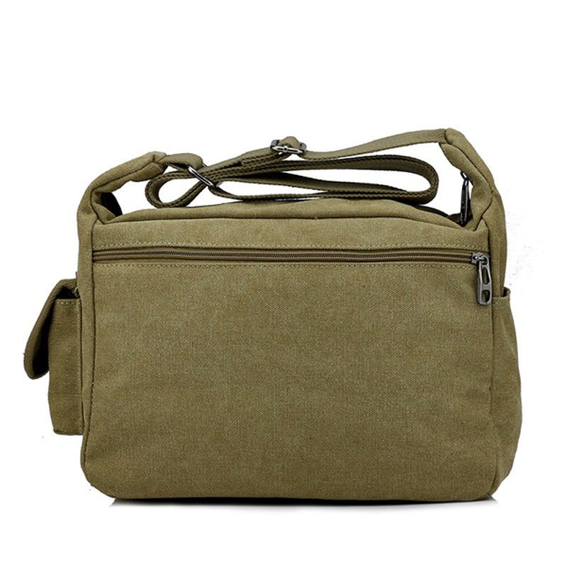 Stor Kapasitet Menn Fritids Canvas Skulder Messenger Veske Travel Crossbody Bag