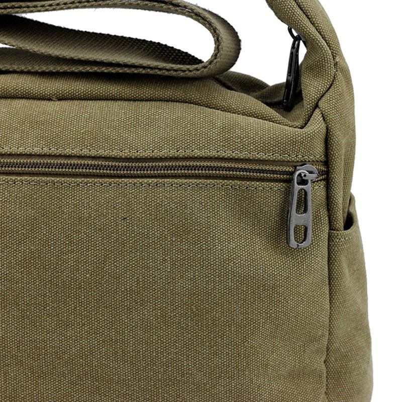 Stor Kapasitet Menn Fritids Canvas Skulder Messenger Veske Travel Crossbody Bag