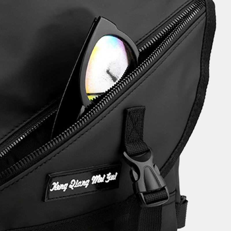 Unisex Stor Kapasitet Rygg Anti-tyveri Lomme Crossbody Vesker Minimalistisk Spenne Nylon Messenger Veske Skulderveske