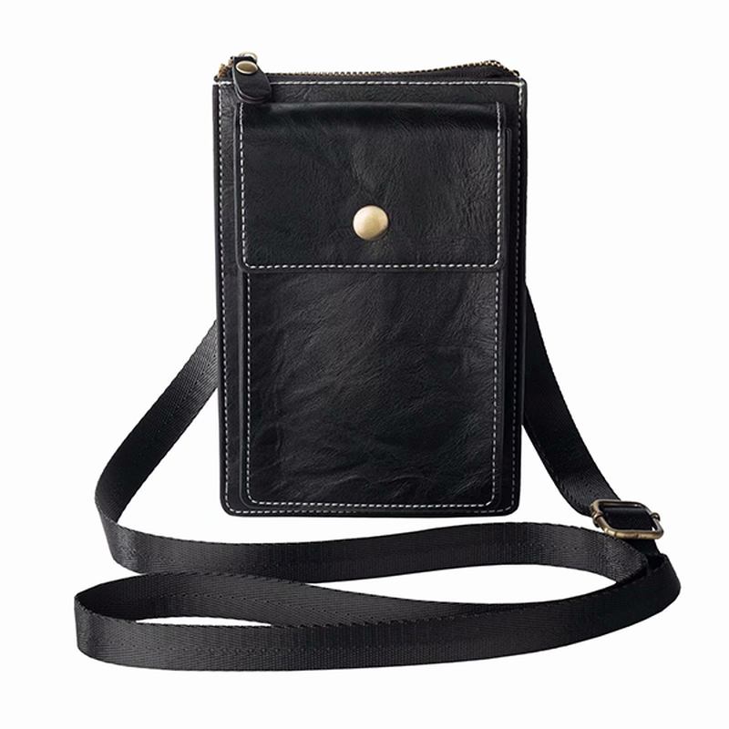 Vintage Fritids Dobbel Glidelås 6 Tommers Telefonveske Crossbody Veske Midjeveske For Menn