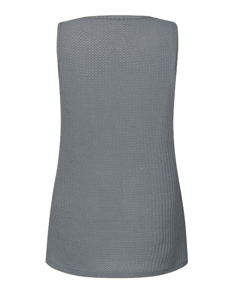 Ermeløs V-hals Cami Solid Color Knit Daily Fritids Tank Tops