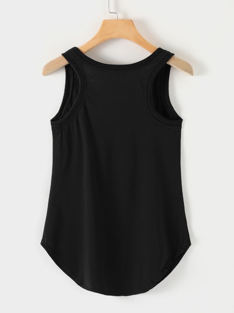 Fritids Letter Med Trykk Rund Hals Ermeløs Basic Tank Top