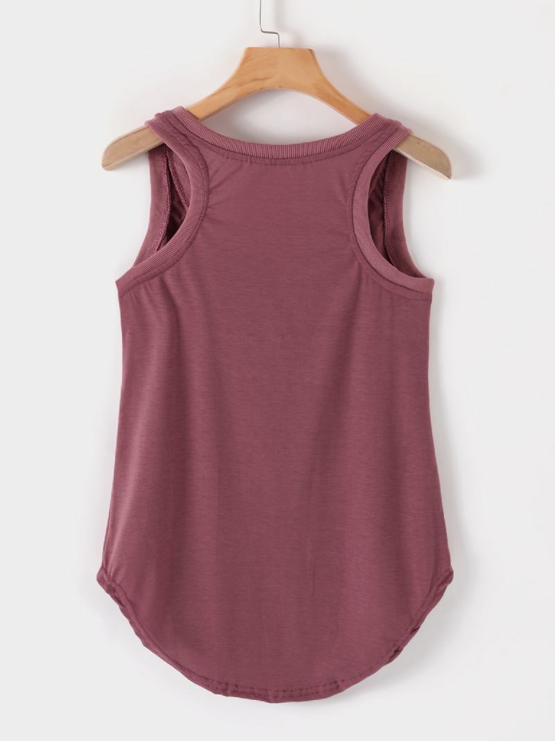 Fritids Letter Med Trykk Rund Hals Ermeløs Basic Tank Top