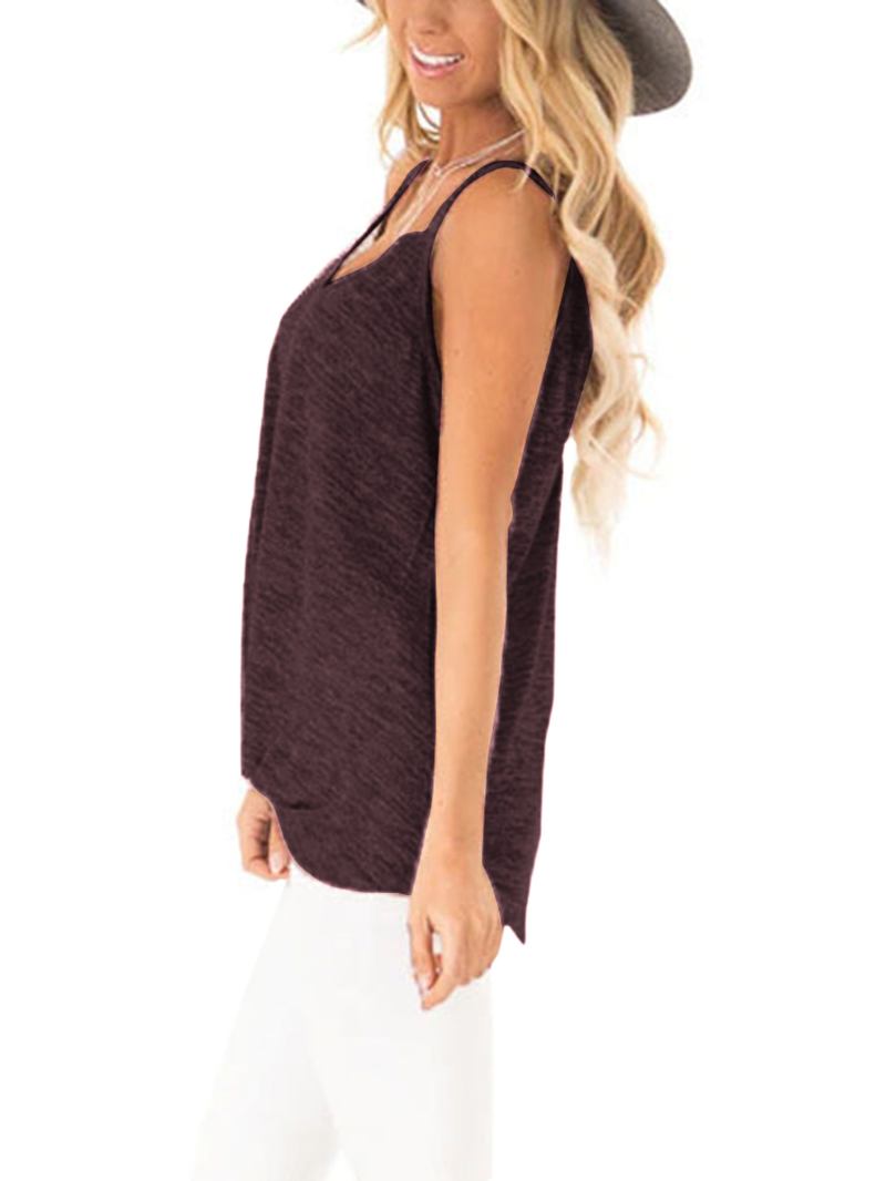 Uformelle V-hals Ermeløse Stropper Camisole Tank Tops