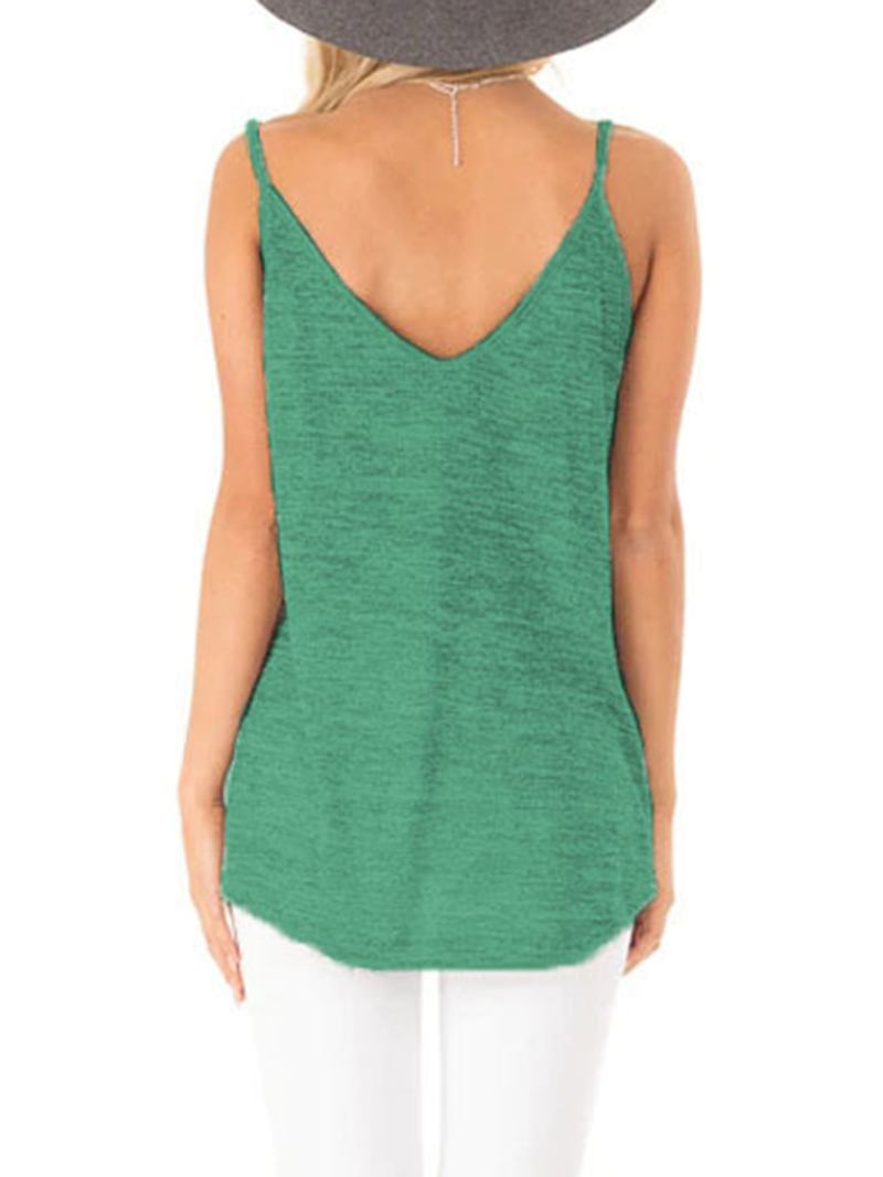 Uformelle V-hals Ermeløse Stropper Camisole Tank Tops