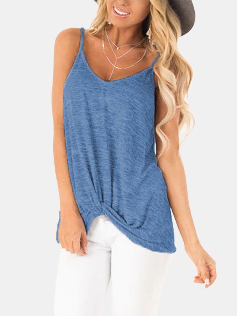 Uformelle V-hals Ermeløse Stropper Camisole Tank Tops