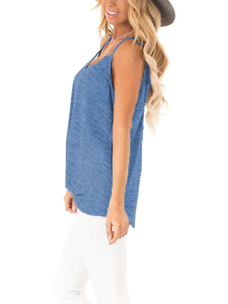 Uformelle V-hals Ermeløse Stropper Camisole Tank Tops