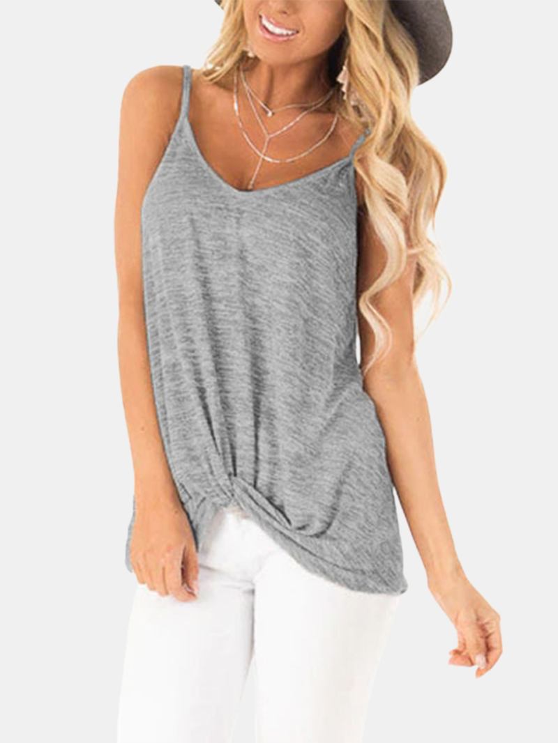 Uformelle V-hals Ermeløse Stropper Camisole Tank Tops