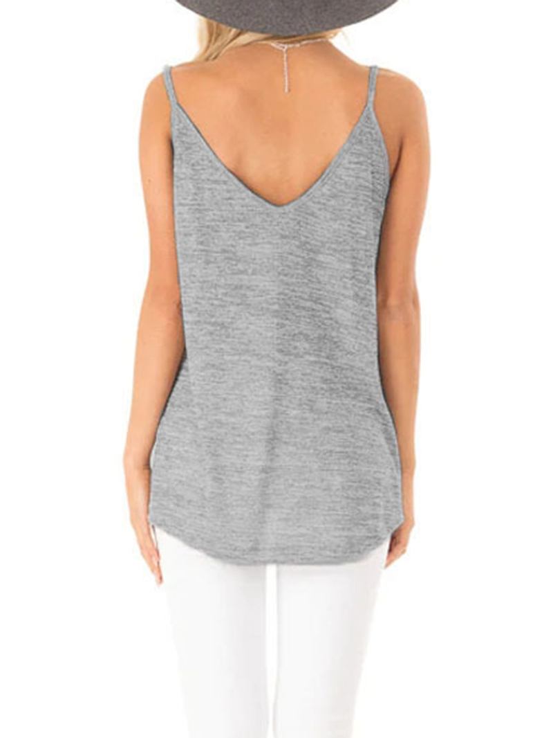 Uformelle V-hals Ermeløse Stropper Camisole Tank Tops