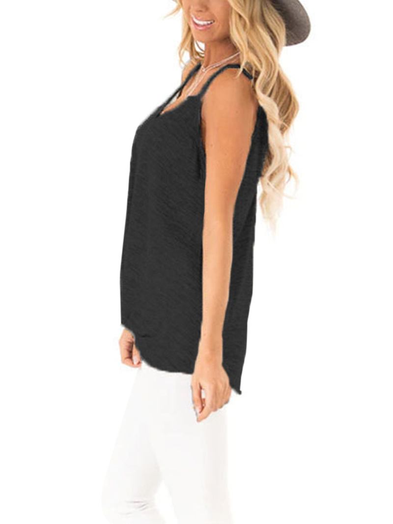 Uformelle V-hals Ermeløse Stropper Camisole Tank Tops