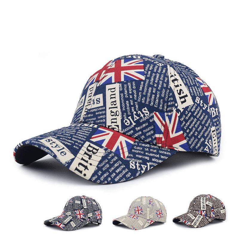 Alfabet Baseball Cap Utlending I Britisk Stil Uformell