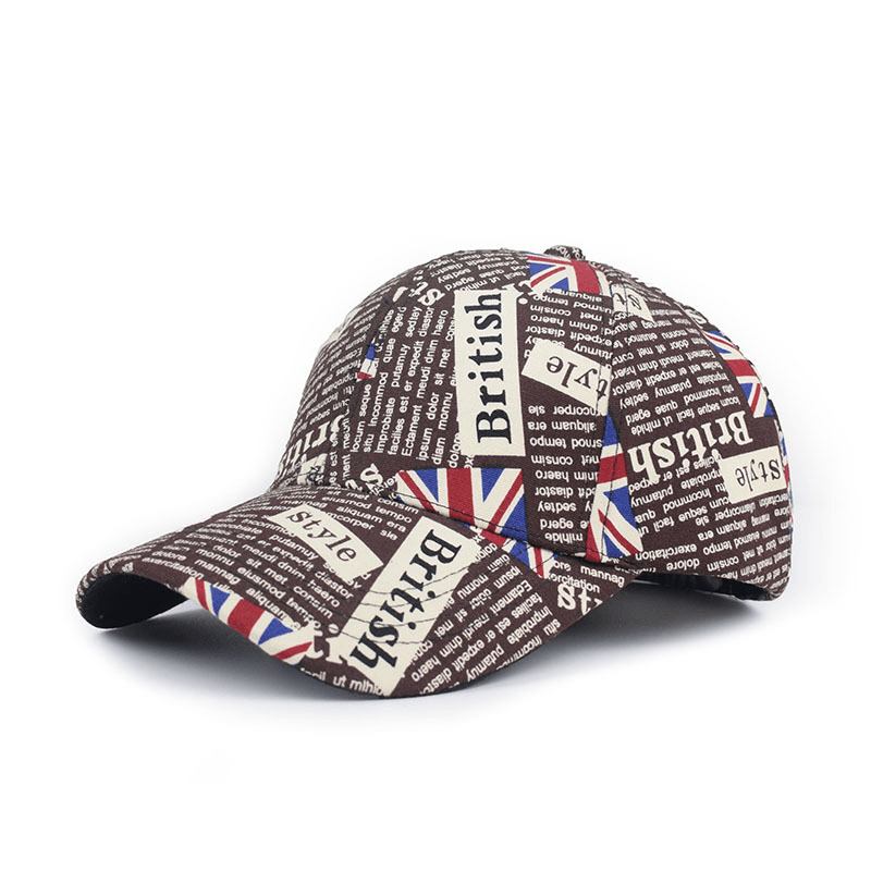 Alfabet Baseball Cap Utlending I Britisk Stil Uformell