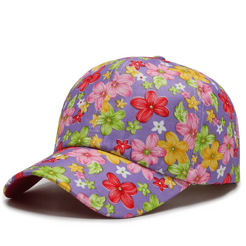 All-match Cotton Sunshade Liten Blomsterbaseballcaps