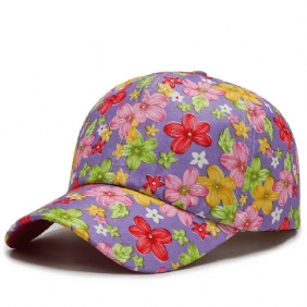 All-match Cotton Sunshade Liten Blomsterbaseballcaps