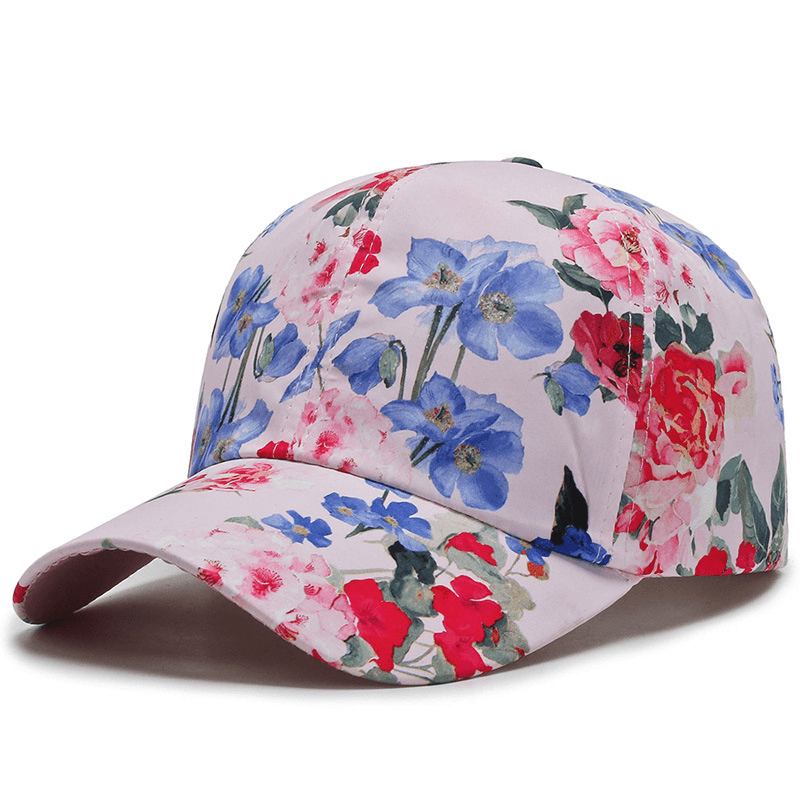 All-match Cotton Sunshade Liten Blomsterbaseballcaps