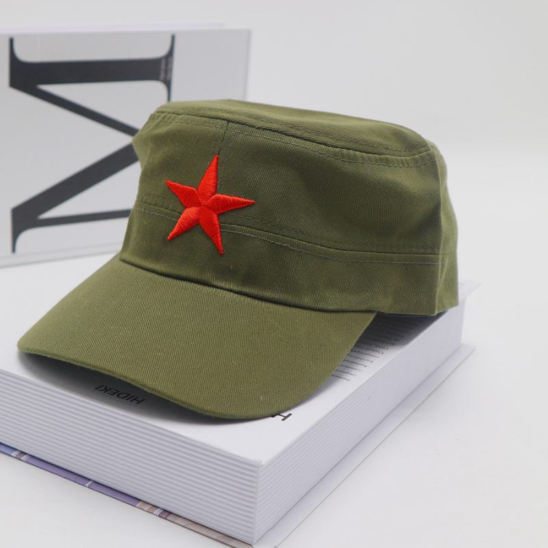 Baseball Cap Flat Top Mann Red Army Cap