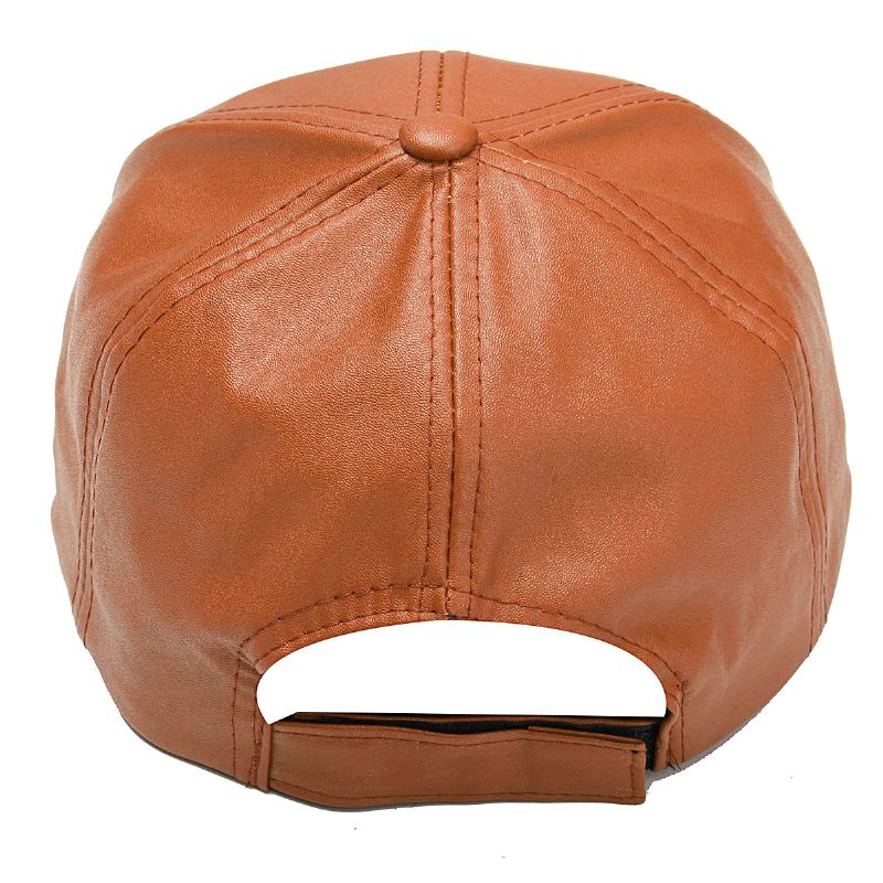 Baseballcaps I Mykt Pu-skinn Biker Trucker Justerbare Outdoor Sports Hatter For Menn Kvinner