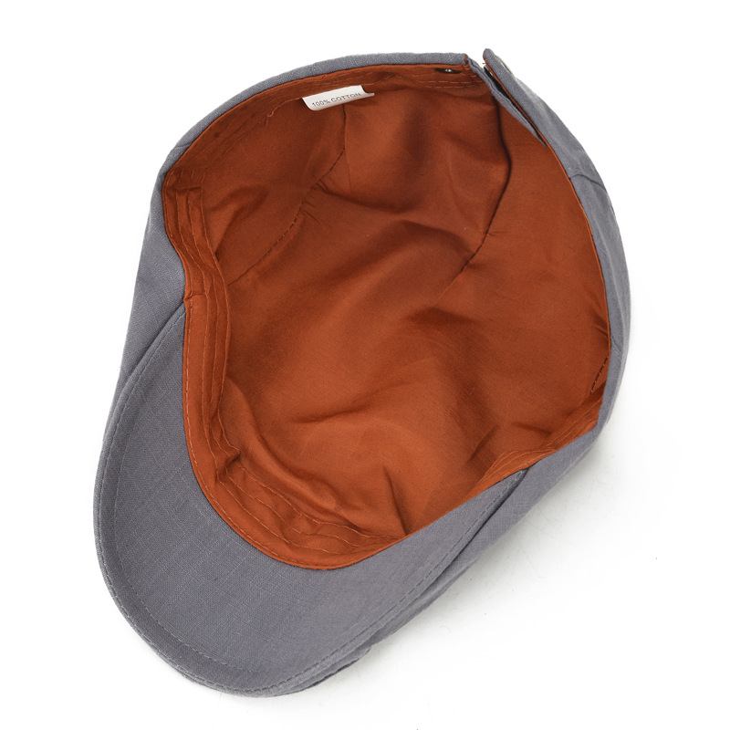 Bomull Solid Color Light Body Forward Cap Outdoor Sunshade Beret