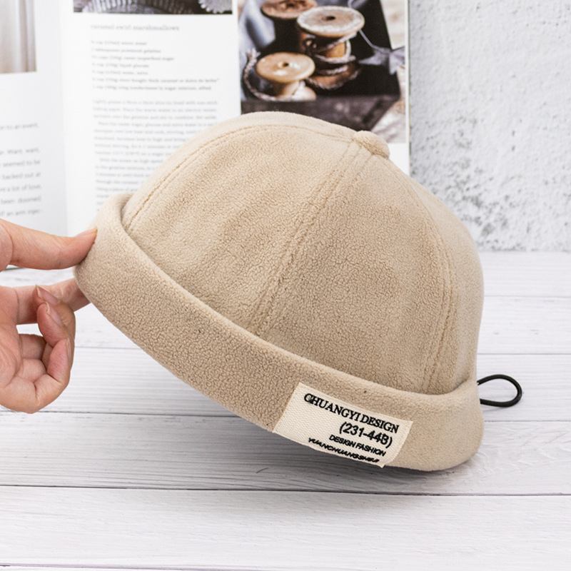 Børstet Plysj Patch Melon Leather Hat Utleier Hat