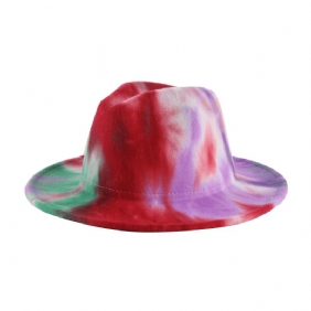 Britisk Stil Menn Og Kvinner Dobbeltsidig Tie-dye Gradient Mote Jazz Hat