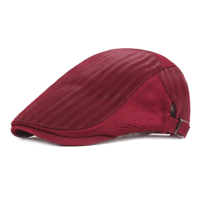 Cap For Menn Ventilasjon Mesh Hette Ungdom Stripe Forward Hat Dame Solbeskyttelse Beret