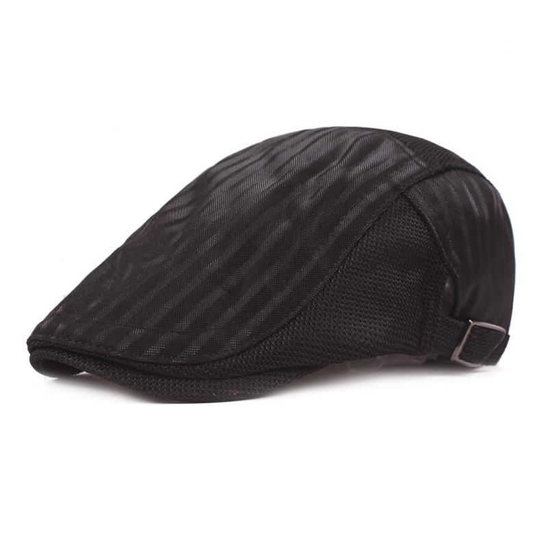 Cap For Menn Ventilasjon Mesh Hette Ungdom Stripe Forward Hat Dame Solbeskyttelse Beret