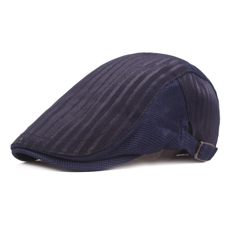 Cap For Menn Ventilasjon Mesh Hette Ungdom Stripe Forward Hat Dame Solbeskyttelse Beret