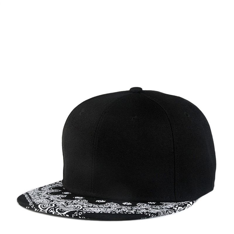 Cashew Blomst Koreansk Hip-hop Lue Flat Brim Lue Motetrykk Baseballcaps For Menn