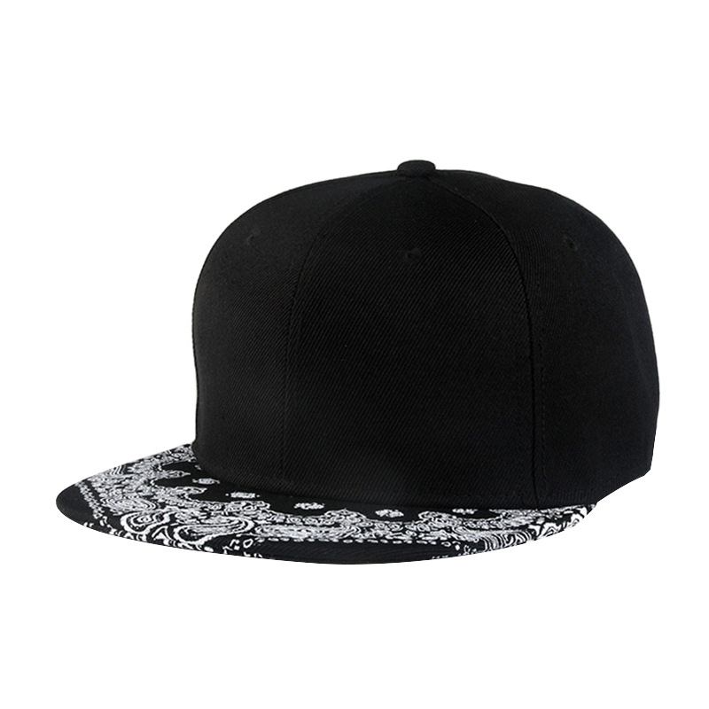 Cashew Blomst Koreansk Hip-hop Lue Flat Brim Lue Motetrykk Baseballcaps For Menn