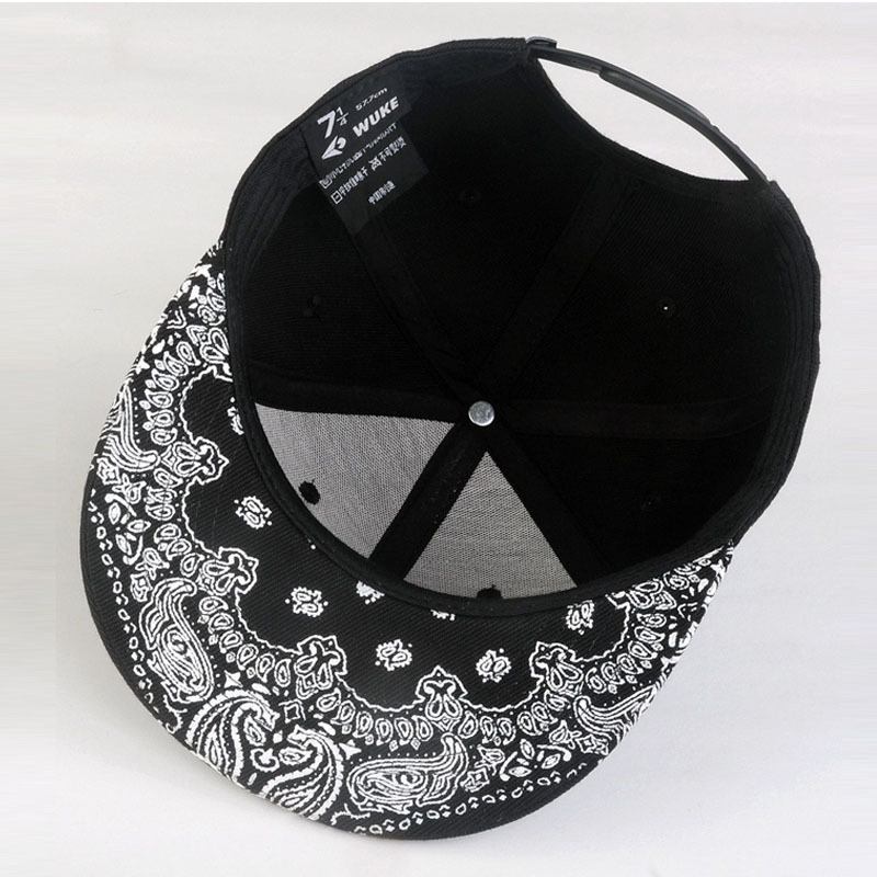 Cashew Blomst Koreansk Hip-hop Lue Flat Brim Lue Motetrykk Baseballcaps For Menn