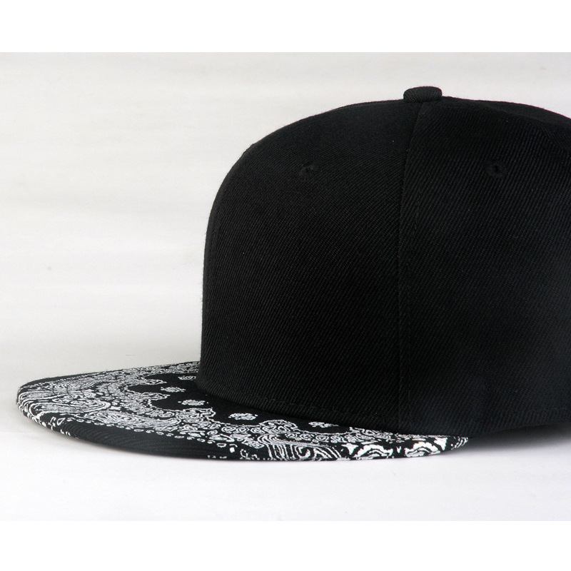 Cashew Blomst Koreansk Hip-hop Lue Flat Brim Lue Motetrykk Baseballcaps For Menn