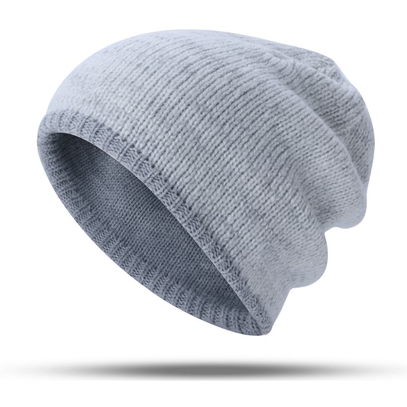 Dobbeltsidig Iført Dobbeltlags Strikket Lue Beanie Cap