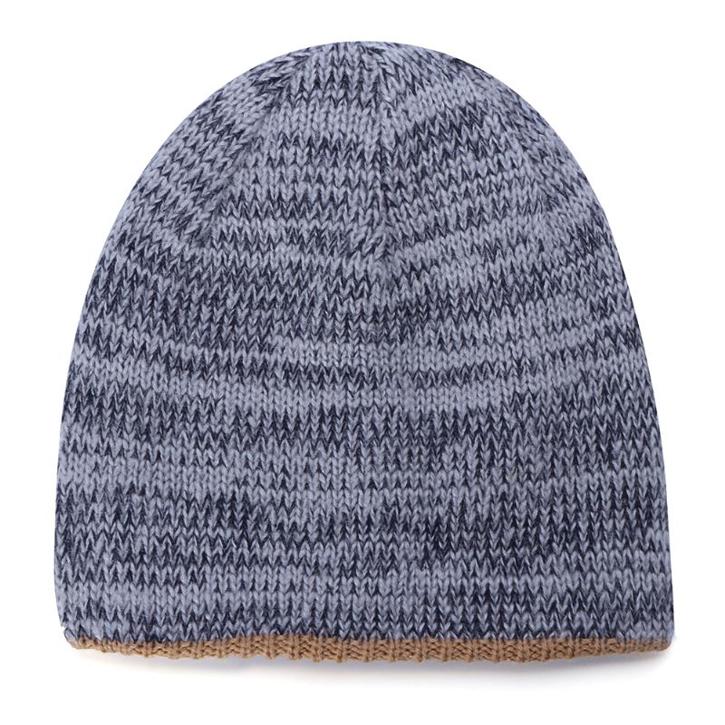 Dobbeltsidig Iført Dobbeltlags Strikket Lue Beanie Cap