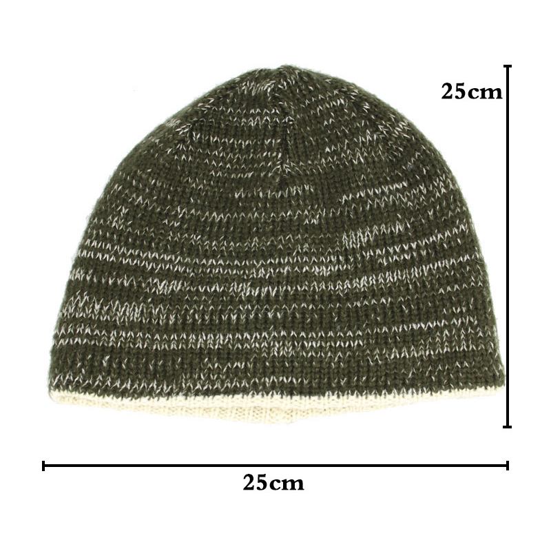 Dobbeltsidig Iført Dobbeltlags Strikket Lue Beanie Cap