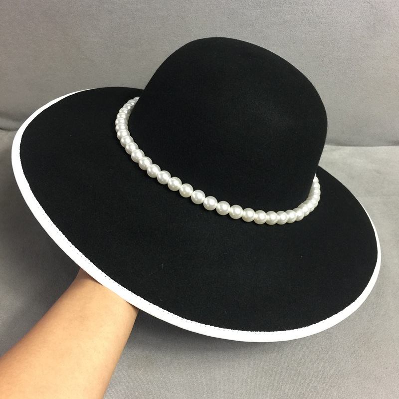 Elegant Blomstrete Pearl Fisherman Hat Liten Røkelse Top Hat