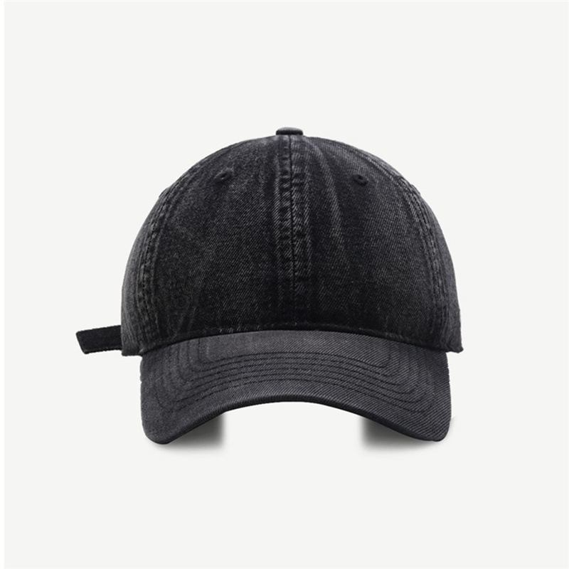 Enkel Baseballcaps I Ensfarget Vasket Denim