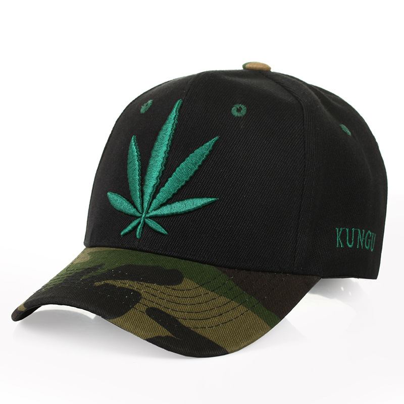 Enkle Grønne Maple Leaf Hemp Leaf Caps Herre Og Kvinner Baseball Caps Shopping